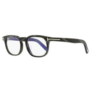Tom Ford Rounded Blue Block Eyeglasses TF5930-D-B 063 Black Horn 52mm FT5930